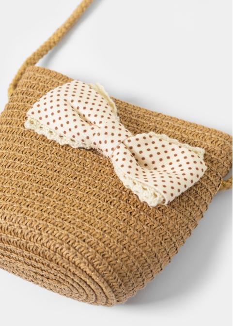 Brown Kids Bag w/ Ecru Bow