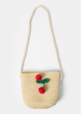 Beige Kids Bag w/ Cherries