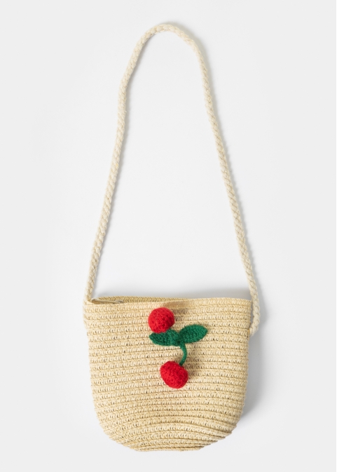Beige Kids Bag w/ Cherries