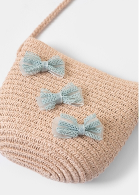 Pink Kids Bag w/ Blue Bows