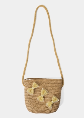 Brown Kids Bag w/ Yellow Bows