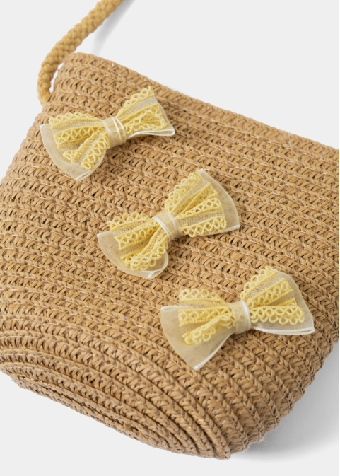 Brown Kids Bag w/ Yellow Bows