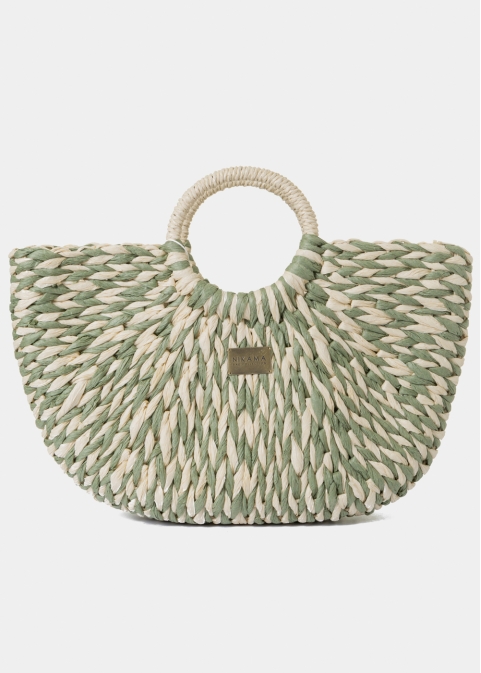 Green & Ecru Knitted Bag