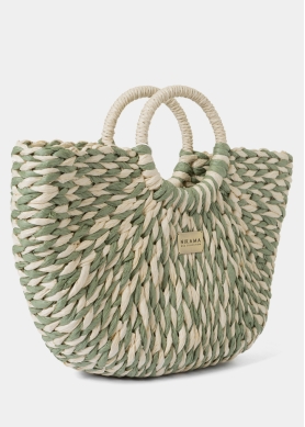 Green & Ecru Knitted Bag