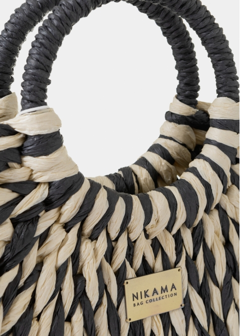 Black & Ecru Knitted Bag