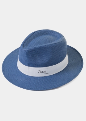 Navy Blue "Paros" Panama Style Hat