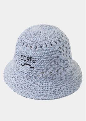 Light Blue "Corfu" Knitted Bucket Hat 