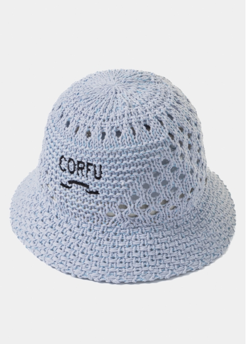 Light Blue "Corfu" Knitted Bucket Hat 