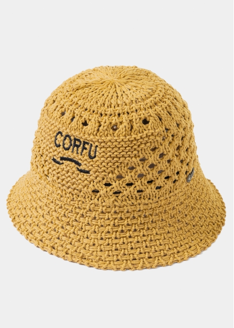 Brown "Corfu" Knitted Bucket Hat 