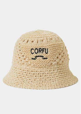 Beige "Corfu" Knitted Bucket Hat 