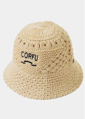 Beige "Corfu" Knitted Bucket Hat 