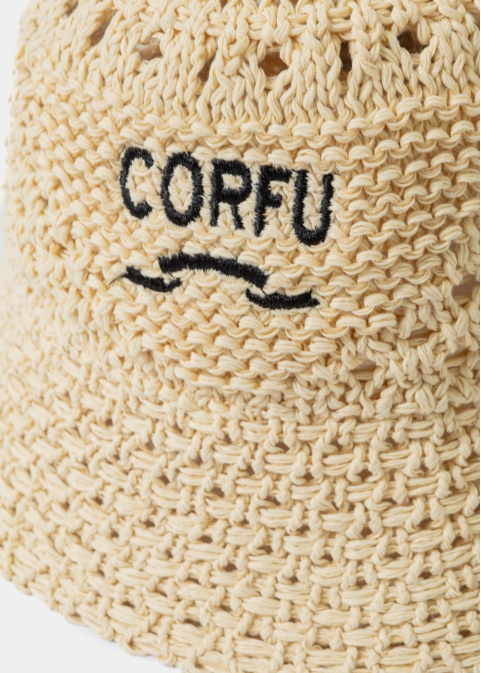Beige "Corfu" Knitted Bucket Hat 