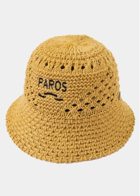 Brown "Paros" Knitted Bucket Hat 