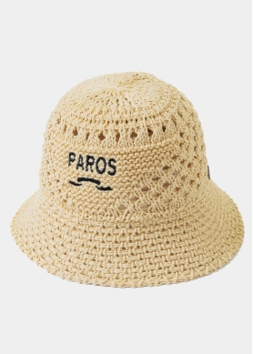 Beige "Paros" Knitted Bucket Hat 