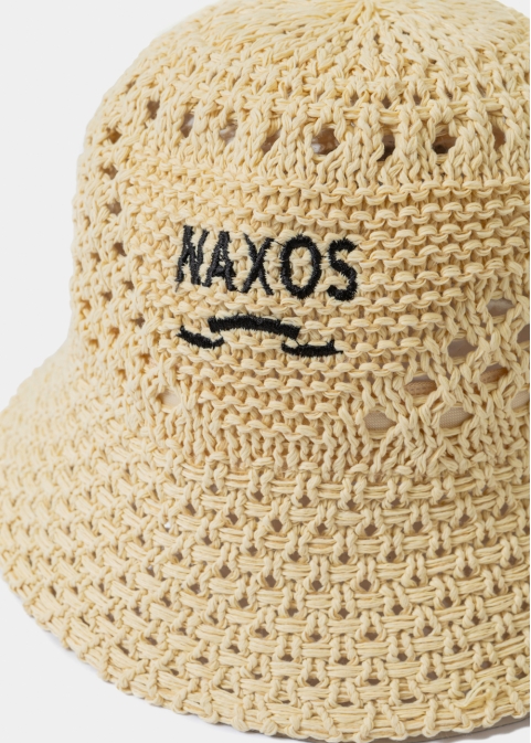 Beige "Naxos" Knitted Bucket Hat 