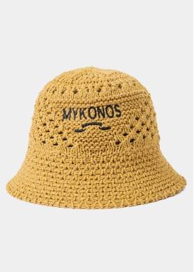 Brown "Mykonos" Knitted Bucket Hat 