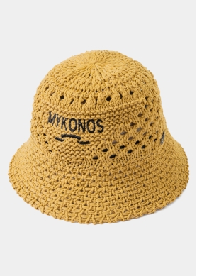 Brown "Mykonos" Knitted Bucket Hat 