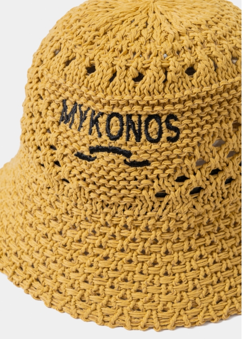 Brown "Mykonos" Knitted Bucket Hat 