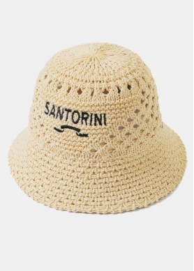 Beige "Santorini" Knitted Bucket Hat 