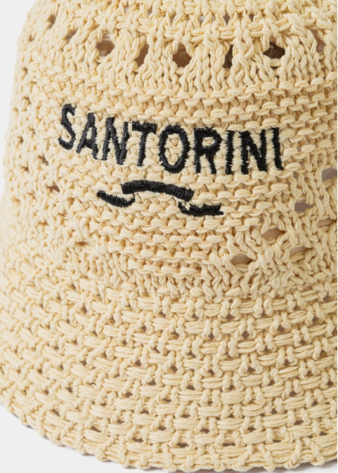 Beige "Santorini" Knitted Bucket Hat 