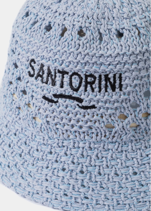 Light Blue "Santorini" Knitted Bucket Hat 