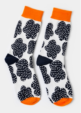 Unisex Socks w/ Black Flowers 