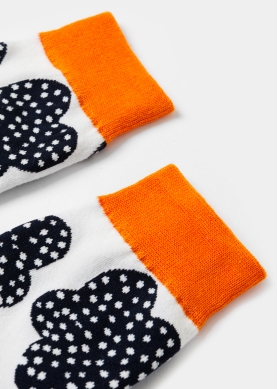 Unisex Socks w/ Black Flowers 
