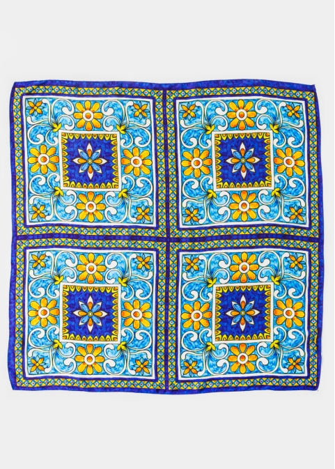 Big Tiles Satin Scarf