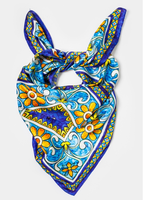 Big Tiles Satin Scarf