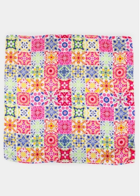 Spring Tiles Satin Scarf