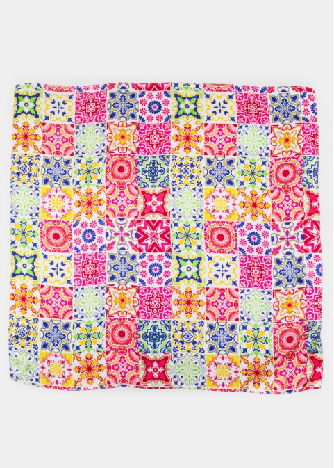 Spring Tiles Satin Scarf