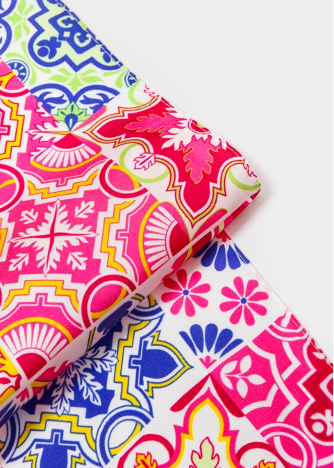 Spring Tiles Satin Scarf