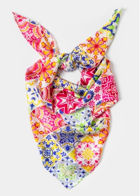 Spring Tiles Satin Scarf