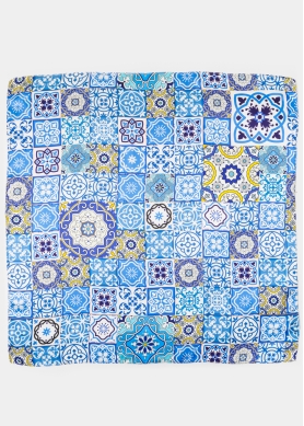 Blue Majolica Satin Scarf