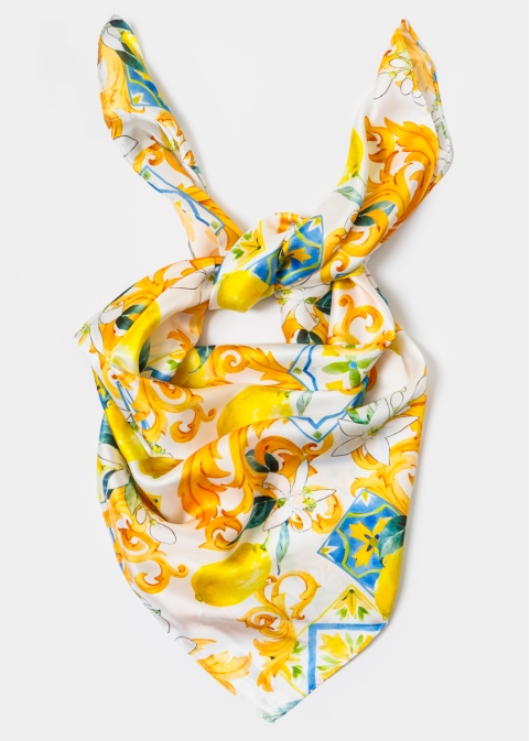 Lemon Blossom Satin Scarf