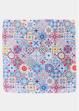 Colorful Majolica Satin Scarf