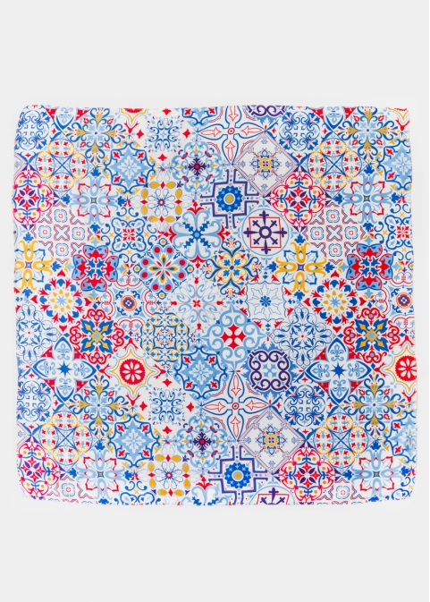 Colorful Majolica Satin Scarf