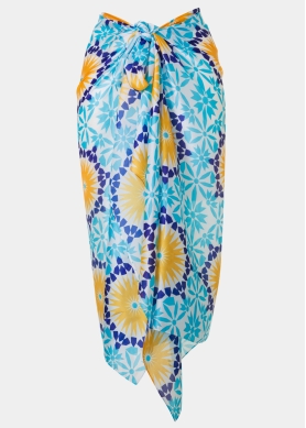 Blue Pareo w/ Sunflowers Pattern