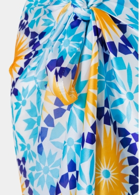 Blue Pareo w/ Sunflowers Pattern