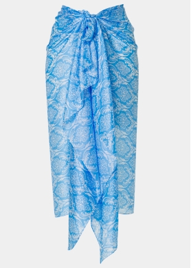Light Blue Pareo w/ Baroque Pattern