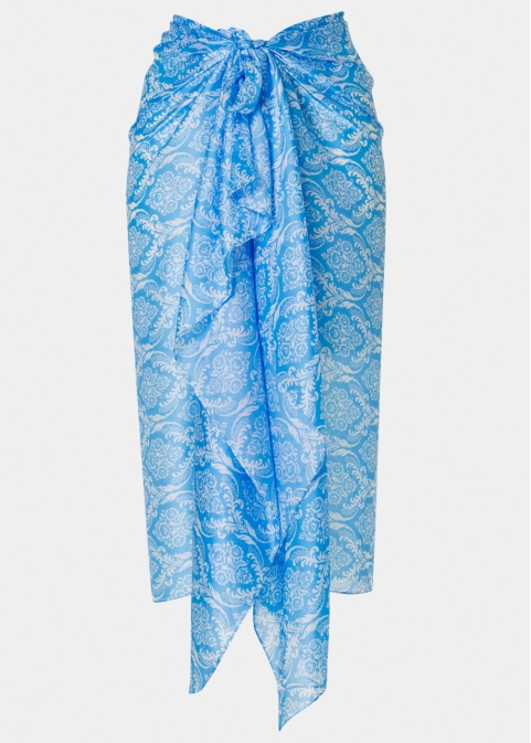 Light Blue Pareo w/ Baroque Pattern