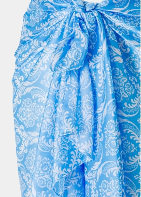 Light Blue Pareo w/ Baroque Pattern
