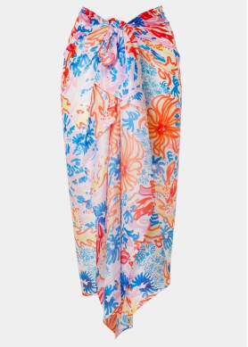 Colorful Pareo w/ Flowers Pattern