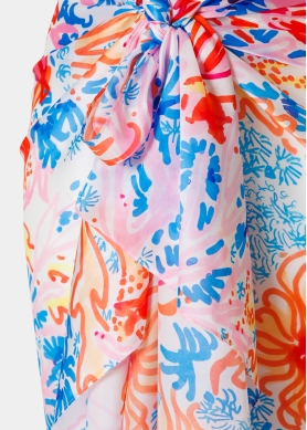 Colorful Pareo w/ Flowers Pattern