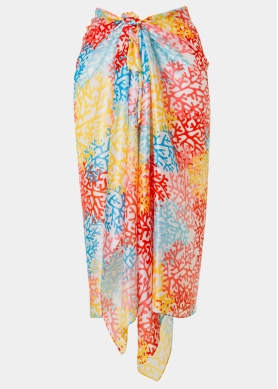 Colorful Pareo w/ Corals Pattern