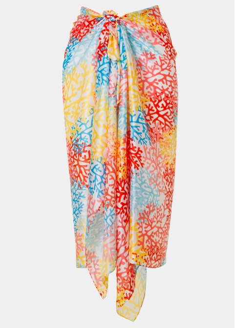 Colorful Pareo w/ Corals Pattern