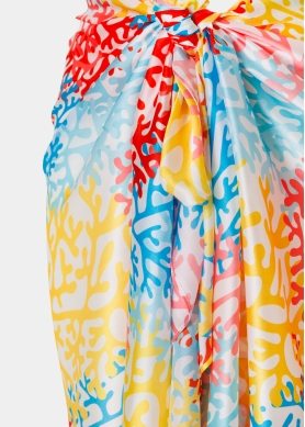 Colorful Pareo w/ Corals Pattern