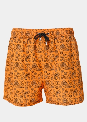 Orange Paisley Classic Men Swimwear