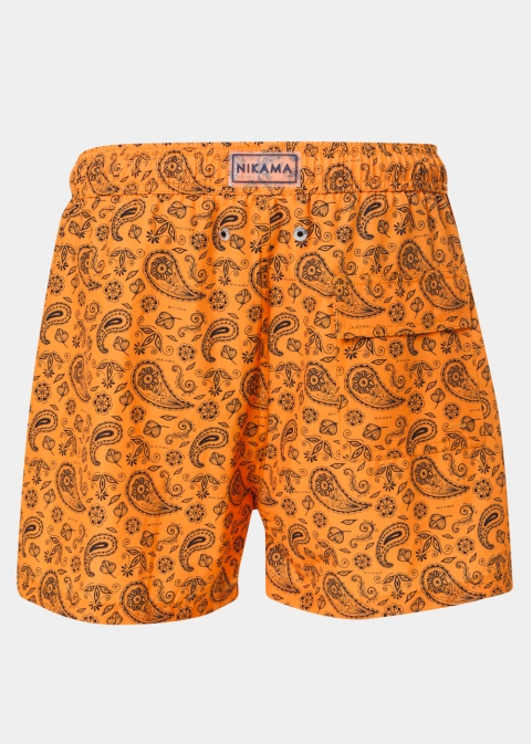Orange Paisley Classic Men Swimwear