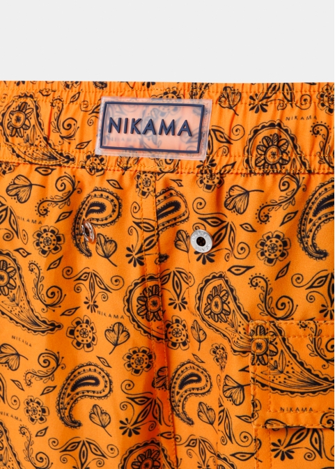 Orange Paisley Classic Men Swimwear